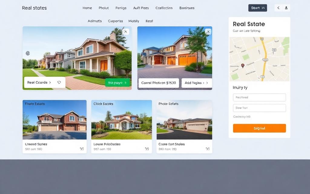 Example real estate & rentals website mockup