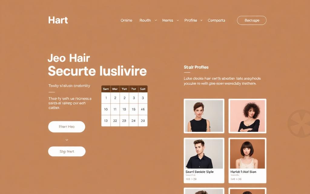 Example salon & barbershop website mockup